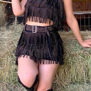 Black Fringe skirt